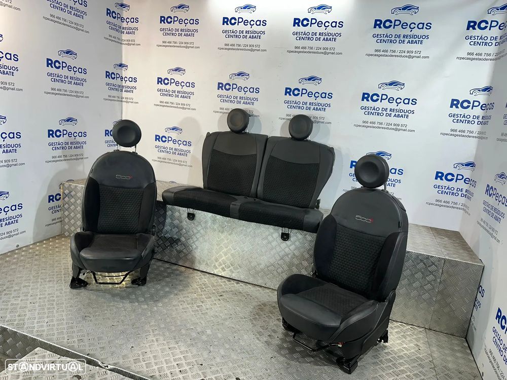 .Conjunto Bancos Pele Tecido Fiat 500 500S Sport 312 2007 - Presente - 8