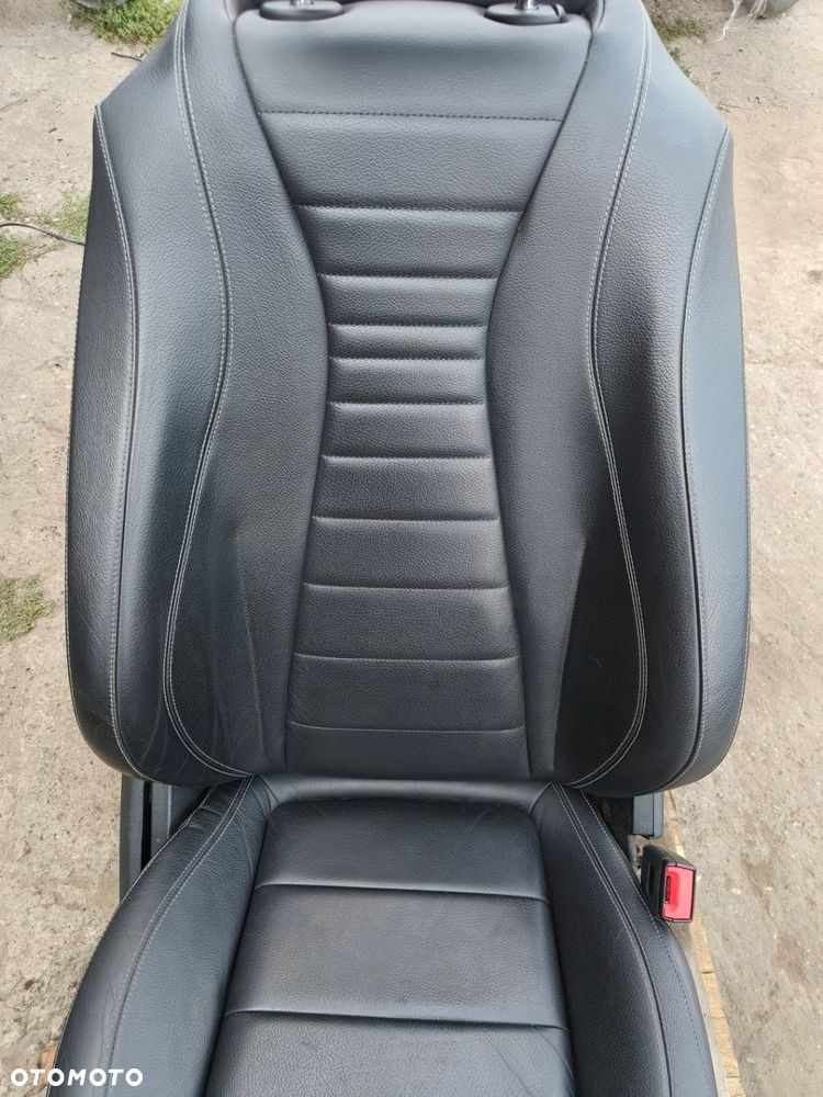 MERCEDES E KLASA W213 FOTEL PASAŻERA PRAWY GRZANY CZARNA SKÓRA - 2