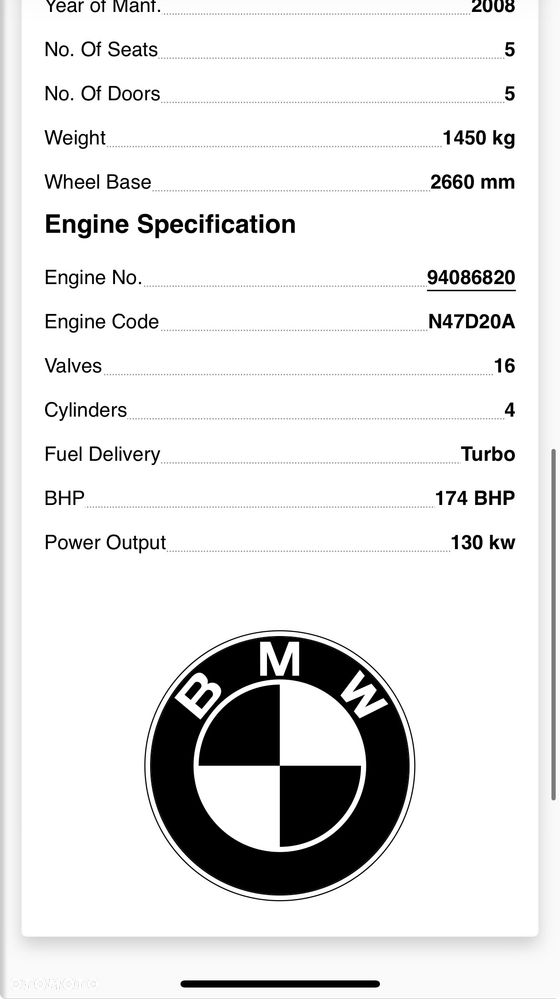 SKRZYNIA BIEGÓW 6 BIEG 1069301097A BMW E81 E87 E60 E61 2.0 D 177 KM LIFT 03-10 N47 BMW e81 E87 - 6