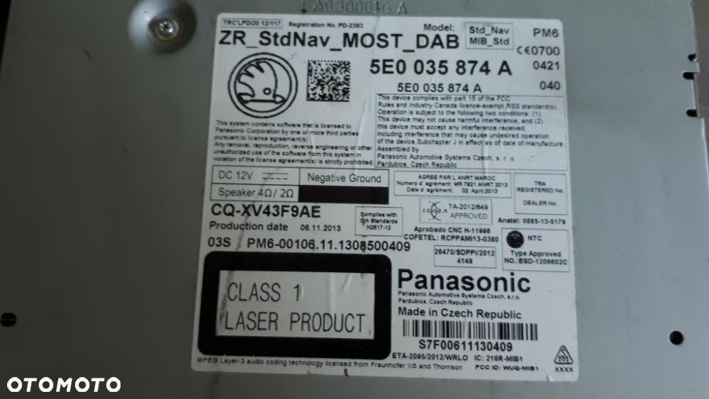 Radio Nawigacja Skoda Octavia 3 III Wyświetlacz Czytnik Multimedia Napęd - 3