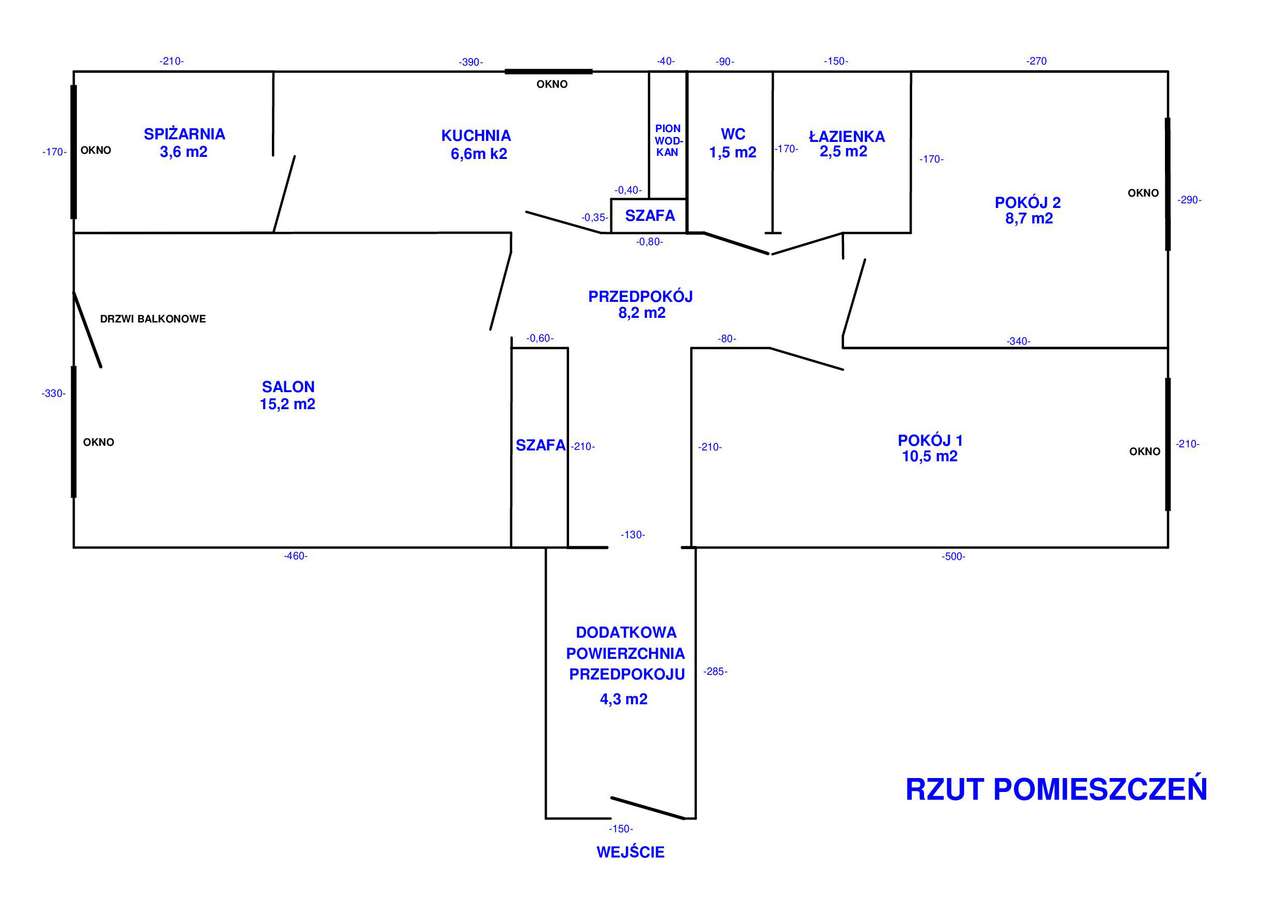 3-pok. 61,3 m² (65,6 m² pow. użytkowanej) | Niepodległości 4 | bezpośr