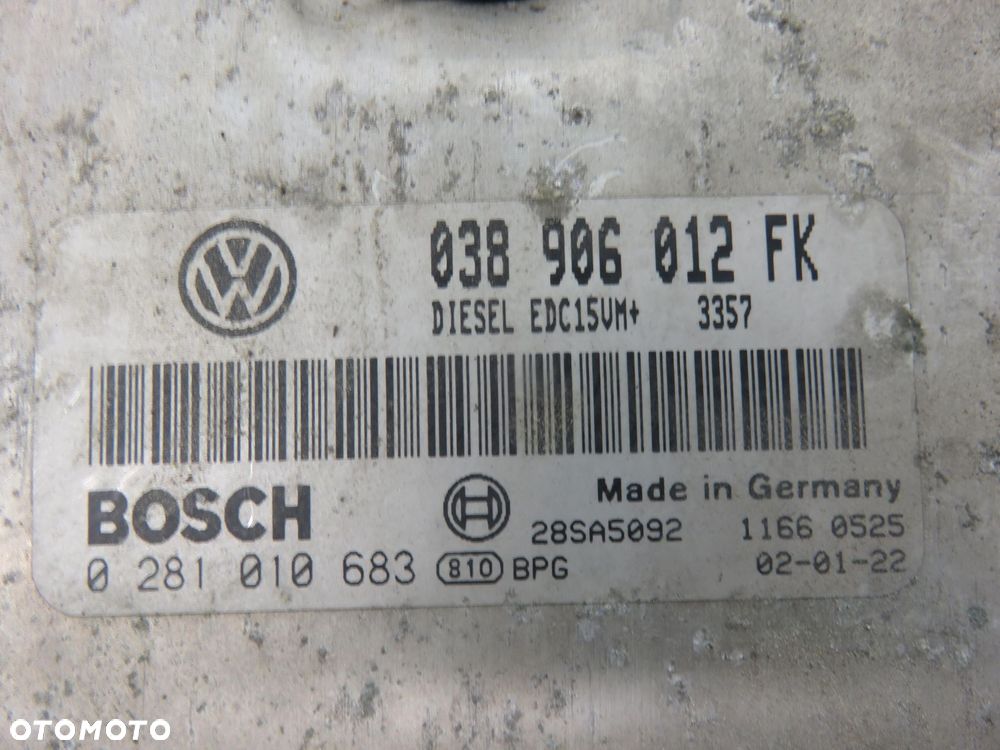 STEROWNIK SEAT LEON I 1.9 TDI 038906012FK 0281010683 - 3