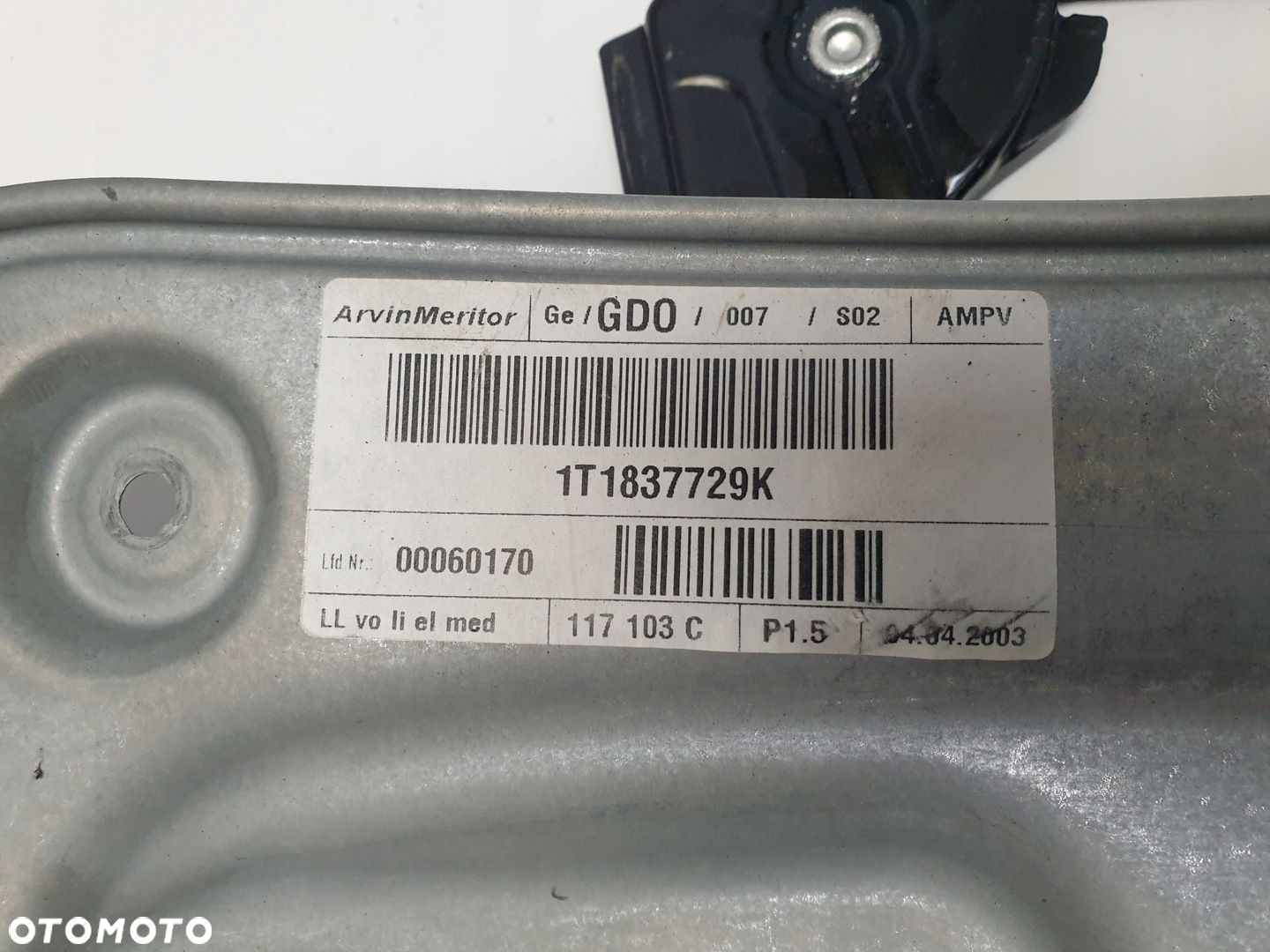 PODNOŚNIK SZYBY LEWY PRZÓD VW TOURAN 1K0959701B - 4