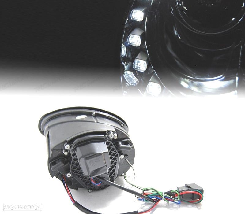 FARÓIS LUZ DIURNA LED VOLKSWAGEN VW BEETLE 06-12 FUNDO PRETO - 2