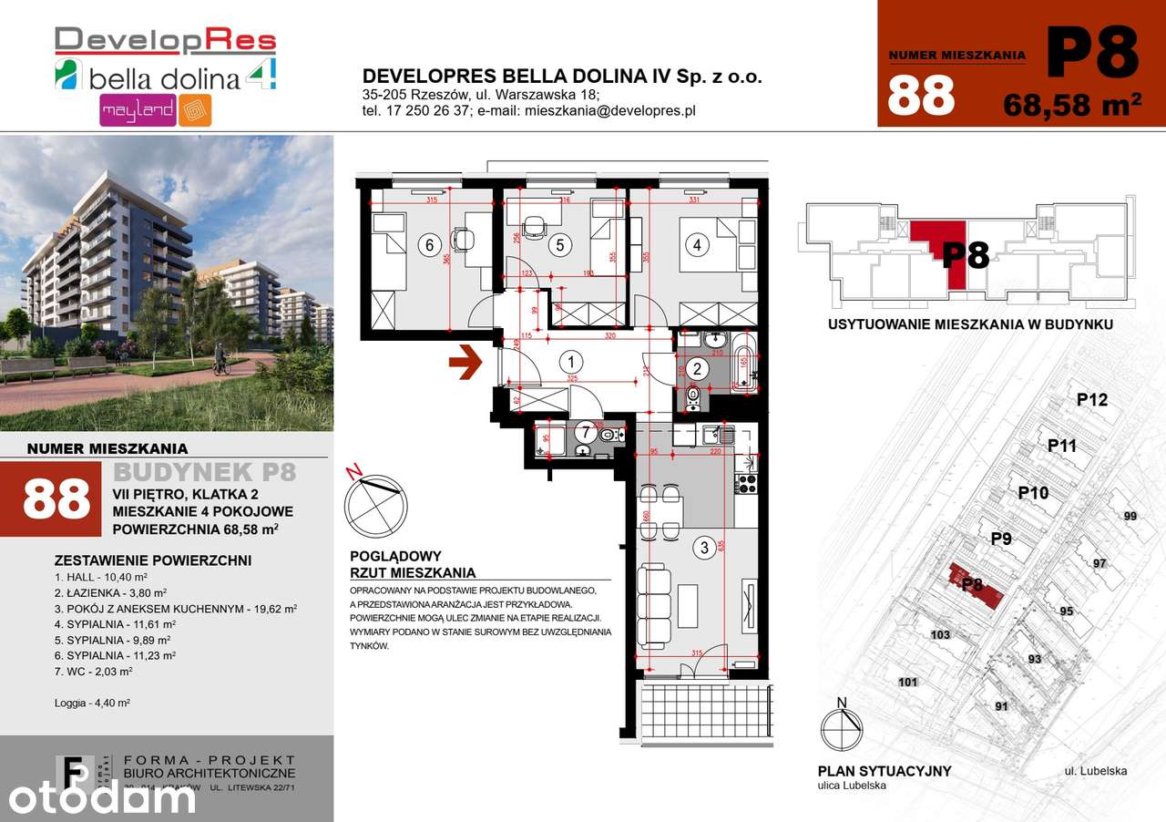Idealne dla rodziny| 4 pokoje| 68,85 m²| P8-88