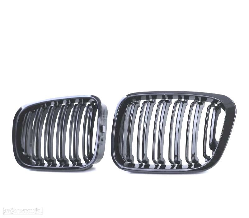 GRELHAS FRONTAIS BMW E46 SEDAN TOURING 98-01 LOOK M PRETO BRILHANTE - 2