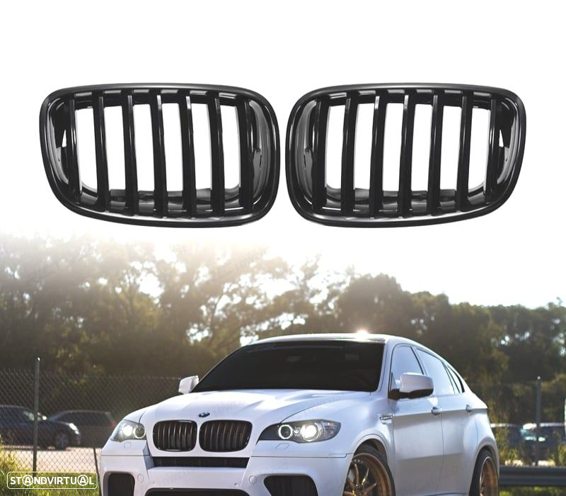GRELHAS DESPORTIVAS BMW X5 E70 X6 E71 07-14 LOOK M PERFROMANCE PRETO BRILHANTE - 2