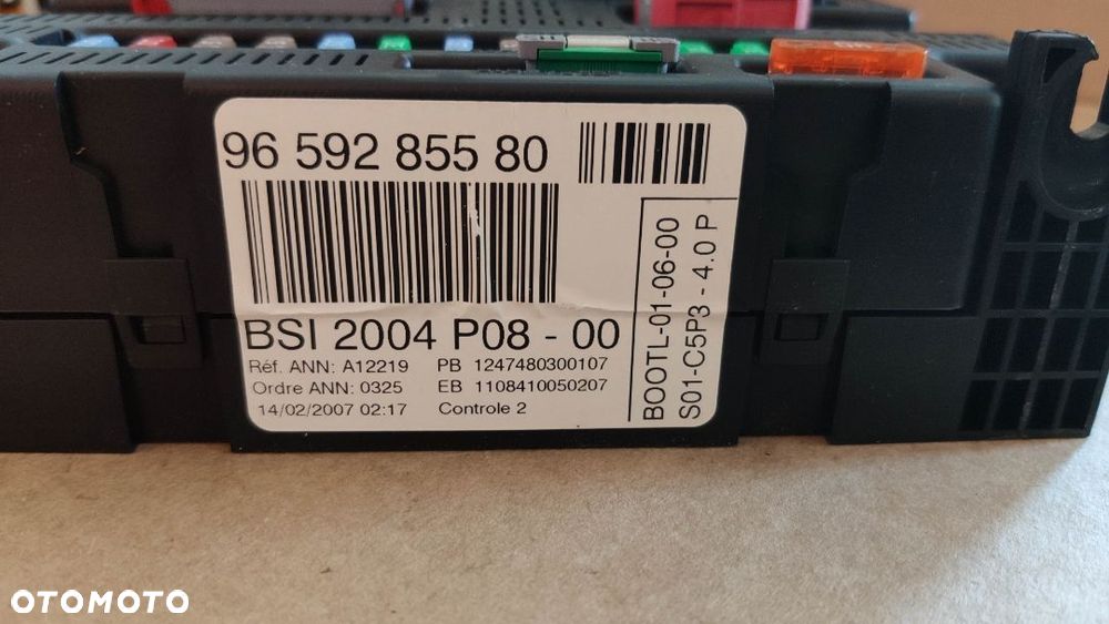 KOMPUTER STEROWNIK BSI IMMOBILIZER KLUCZYK CITROEN PEUGEOT 1.6 HDI 9663394580 9659285580 ORYGINAŁ - 9