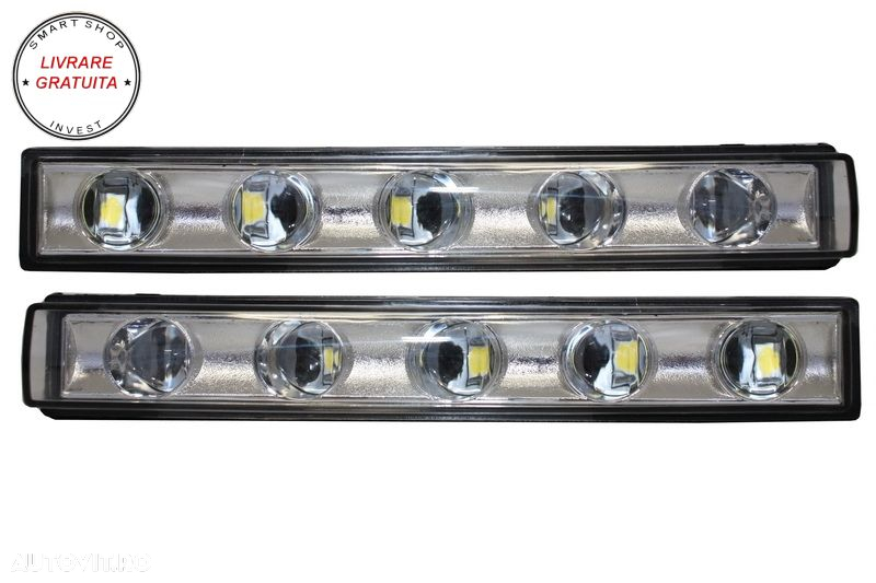Carcasa faruri cu Lumini de zi dedicate LED DRL Crom Mercedes G-class W463 (1989-2- livrare gratuita - 11