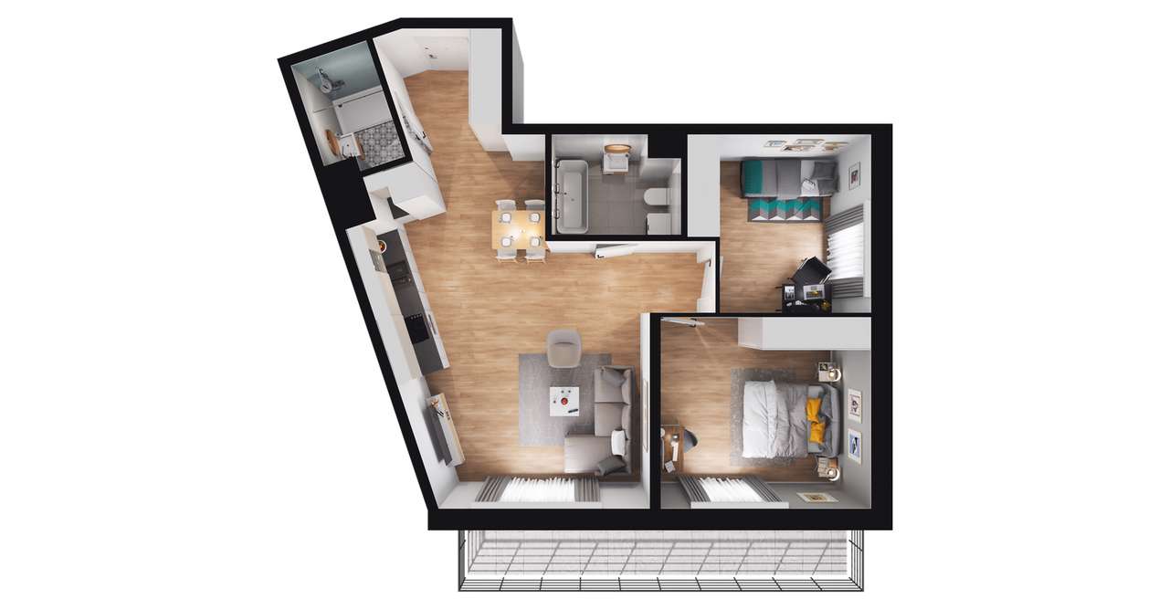 3-pokojowe mieszkanie 66m2 + balkon Bez Prowizji - Pełny obrazek: 3/14