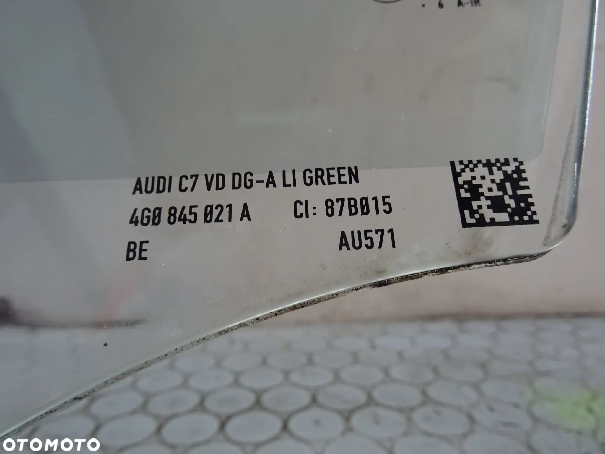 4G0845022A 4G0845021A szyba prawa lewa przod Zielona Podwojna Audi A6 C7 LIFT czesci - 2