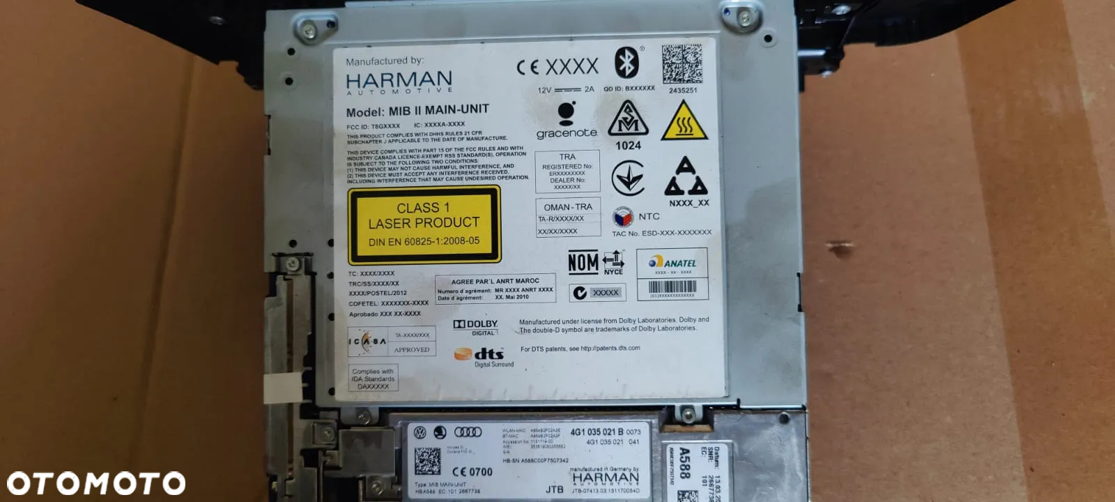 JEDNOSTKA MULTIMEDIALNA MMI RADIO CZYTNIK NAWIGACJI AUID A7 C7 4G1035021B - 2