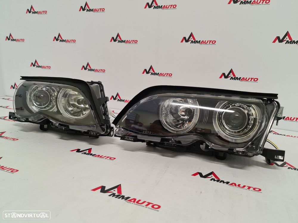 Faróis Angel Eyes BMW E46 Facelift Fundo Preto - 3