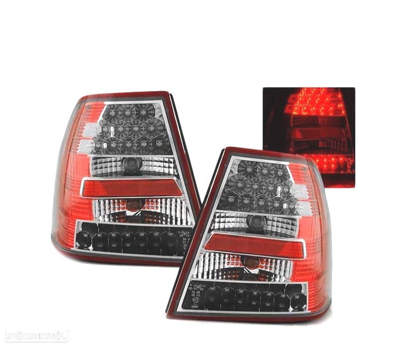 FAROLINS TRASEIROS LED PARA VOLKSWAGEN VW BORA 98-05 VERMELHO BRANCO - 1