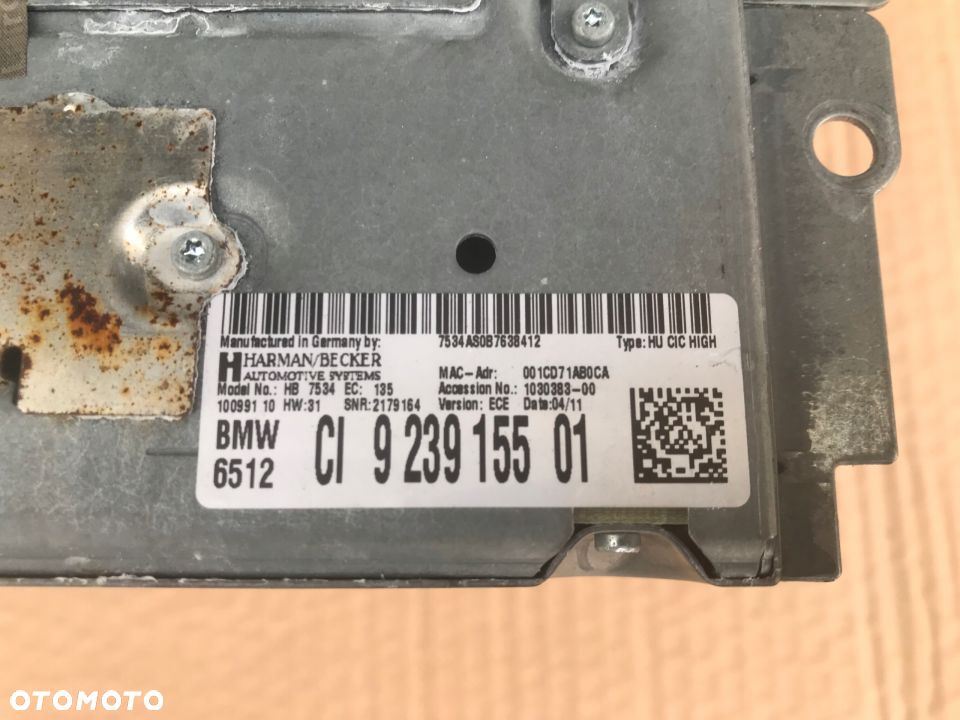 Radio BMW 5 F10 F11 CIC wyświetlacz panel ekran GPS nawigacja komplet 923915501 9243897 - 15