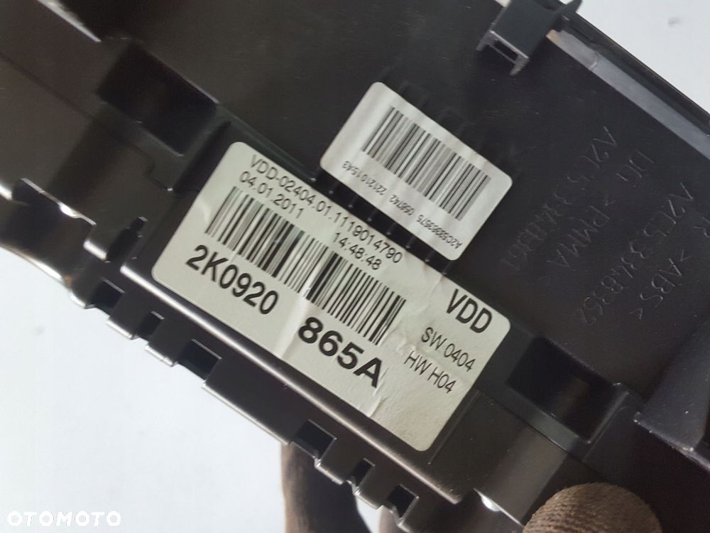 VW CADDY 3 III LIFT 2K 10-15r 2.0 TDI ZEGARY LICZNIK EUROPA 2K0920865A - 3