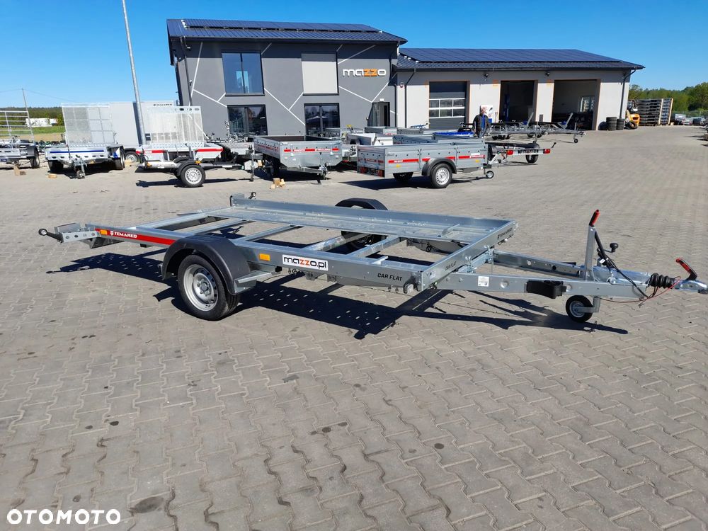 TEMARED DOSTAWA! Przyczepa Laweta Carflat 3518U wym. 352x183cm UCHYLNA! Płaska! Niski kąt najazdu! DMC 1500kg - 8