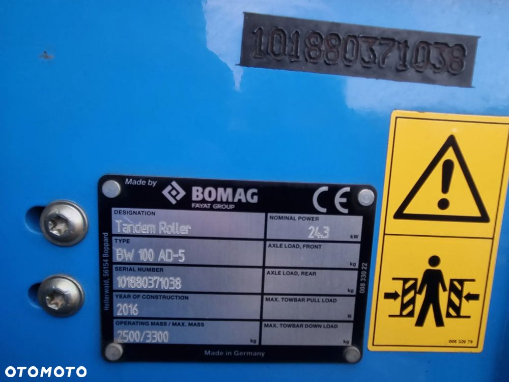 Bomag BW100 AD-5 Walec Drogowy 3,3 tony Silnik Kubota Jak Nowy 657 MTG z Urzędu Gminy z Norwegii! 2017rok Zero luzów i wycieków aktualne serwisy w DEKRA - 12