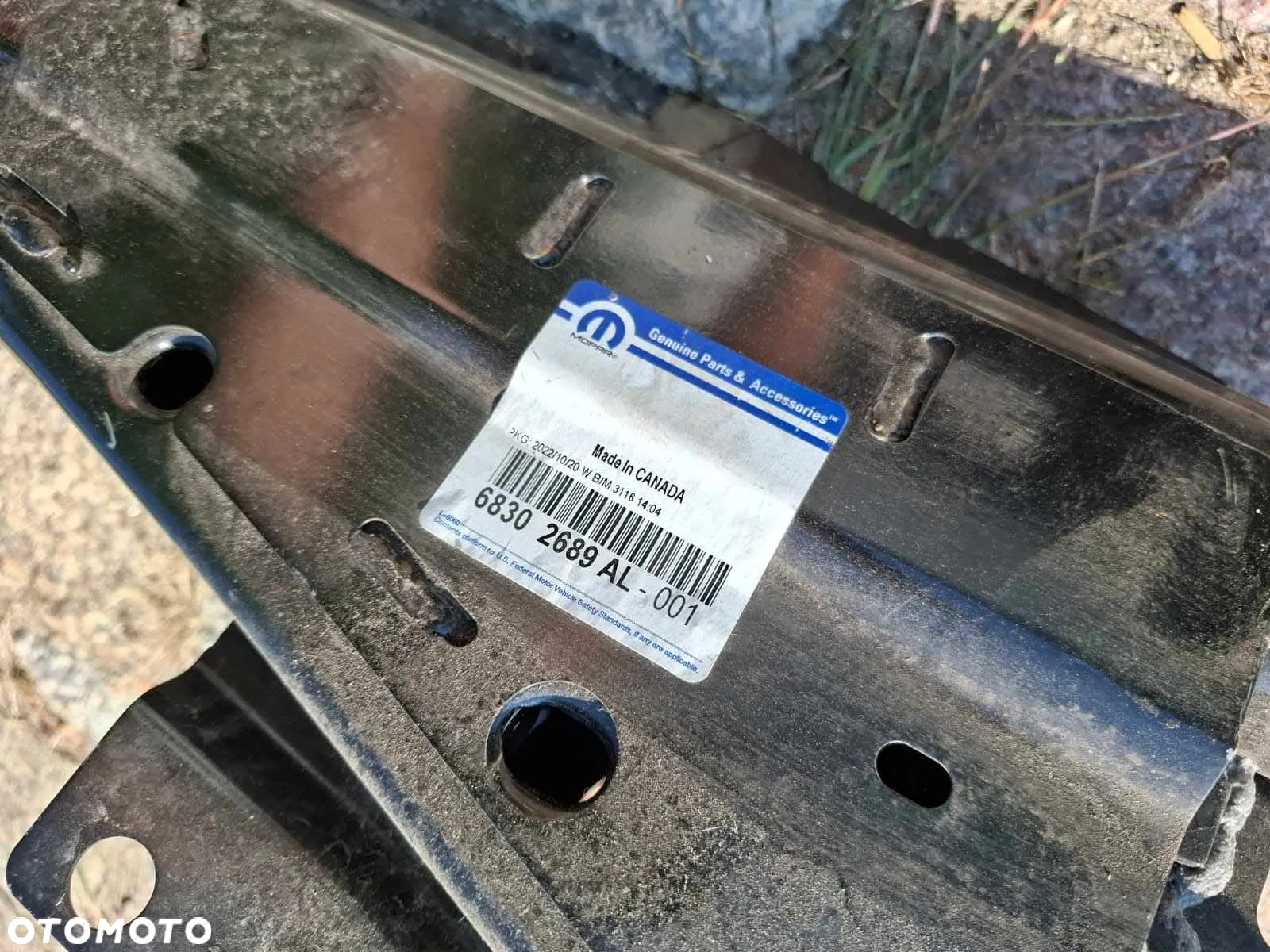 WZMOCNIENIE LEWE BŁOTNIKA FARTUCH JEEP WRANGLER JL 18- 2018-  MOPAR 68302689al - 4