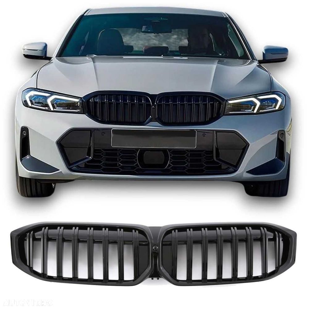 Grila Simpla Grile Nari BMW G20 G21 2022+ LCI Facelift, Negru Lucios - 1