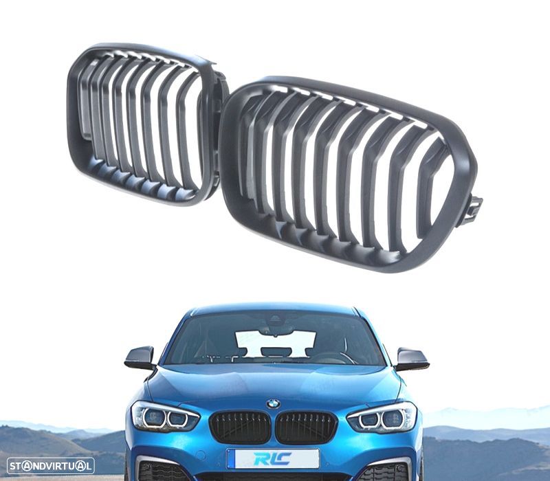 GRELHAS FRONTAIS BMW F20 LCI 15-19 PRETO MATE - 1