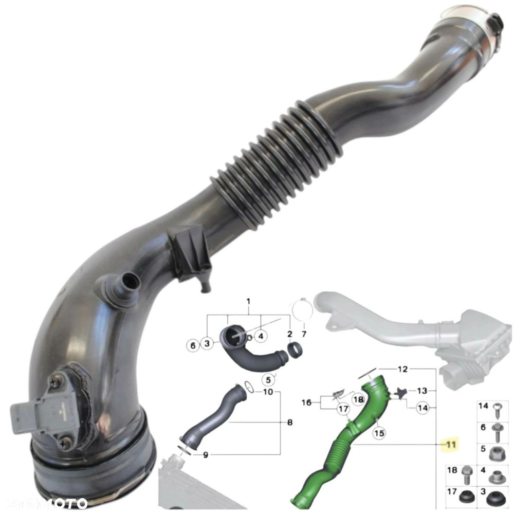 RURA wąż turbo intercoolera BMW F20 F30 F34 F32 F34 X3 F25 X4 F26 35i N55 - 1