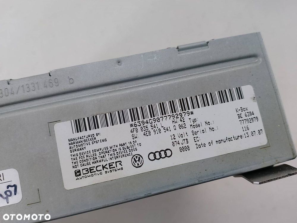 ZESTAW MUTIMEDIALNY AUDI A6 C6 4F0035541L 4E0919887L  4F1919611M 4F0919603B - 8