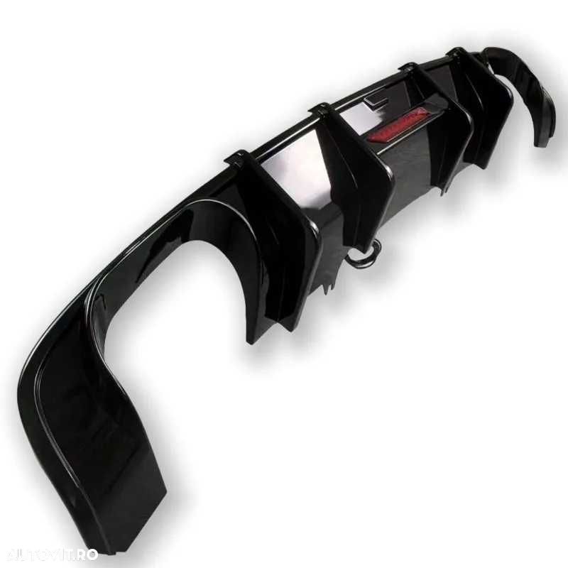 Difuzor cu LED Bara Spate SLINE AUDI A4/S4 B9, 2016-19, Evacuari Duble - 2