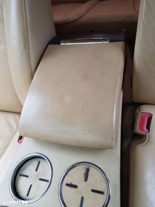 Cotiera Piele Crem cu Butoane Incalzire Bancheta VW Phaeton 2002 - 2010 - 2