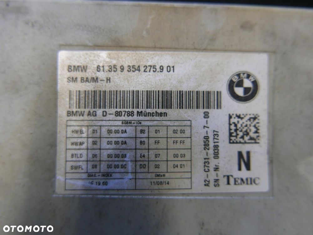 bmw f25 f26 f10 moduł sterownik foteli 9354275 - 3
