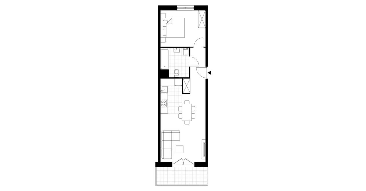 2-pokojowe mieszkanie 44m2 + balkon - Pełny obrazek: 3/23