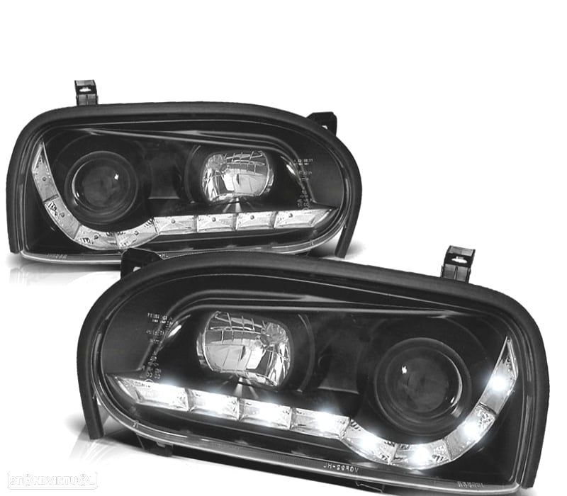 FARÓIS VOLKSWAGEN VW GOLF 3 LED DIURNO PRETO - 1