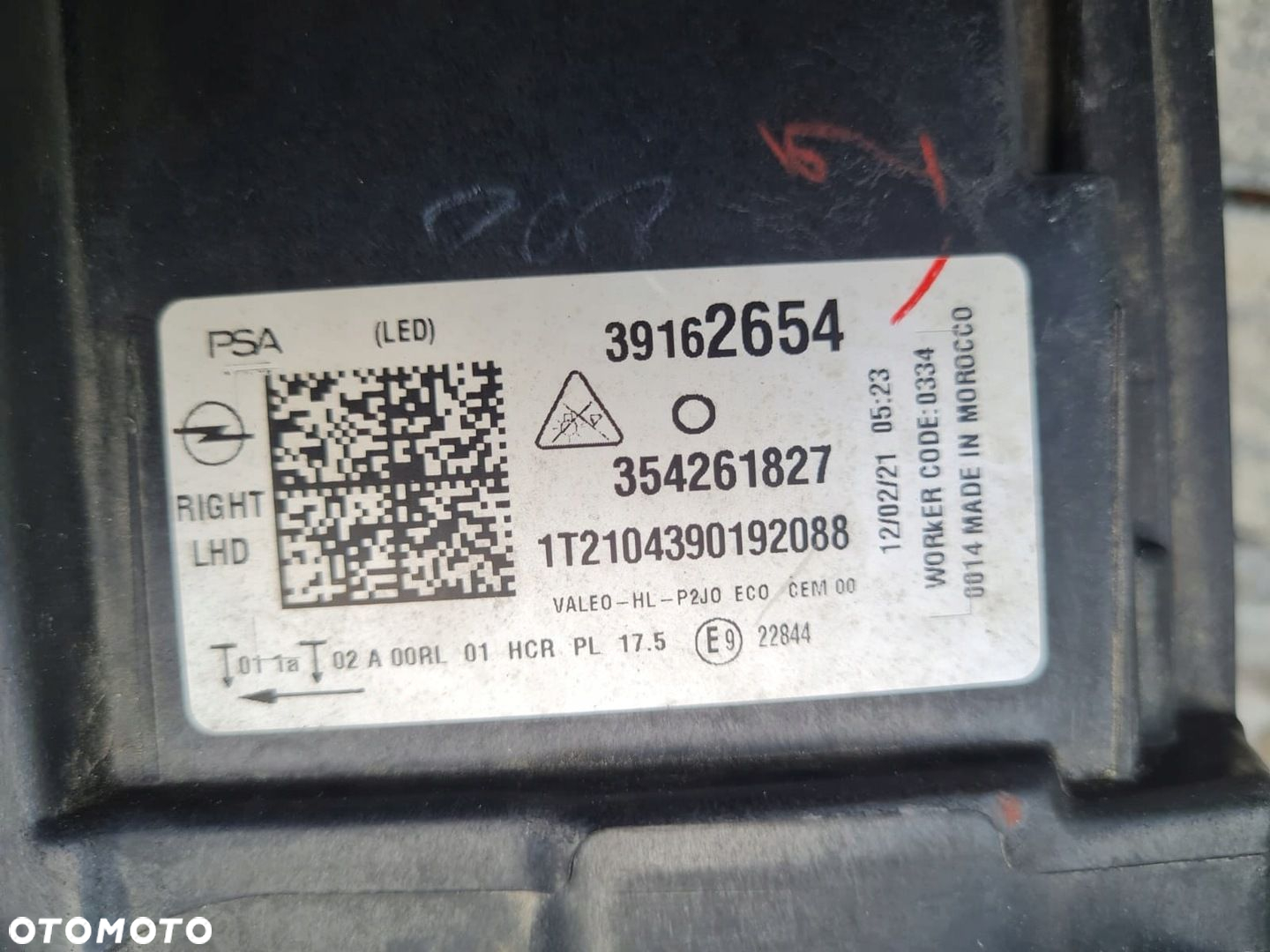 OPEL CORSA F Kompletna Lampa prawa przód Full Led 39162654 - 9