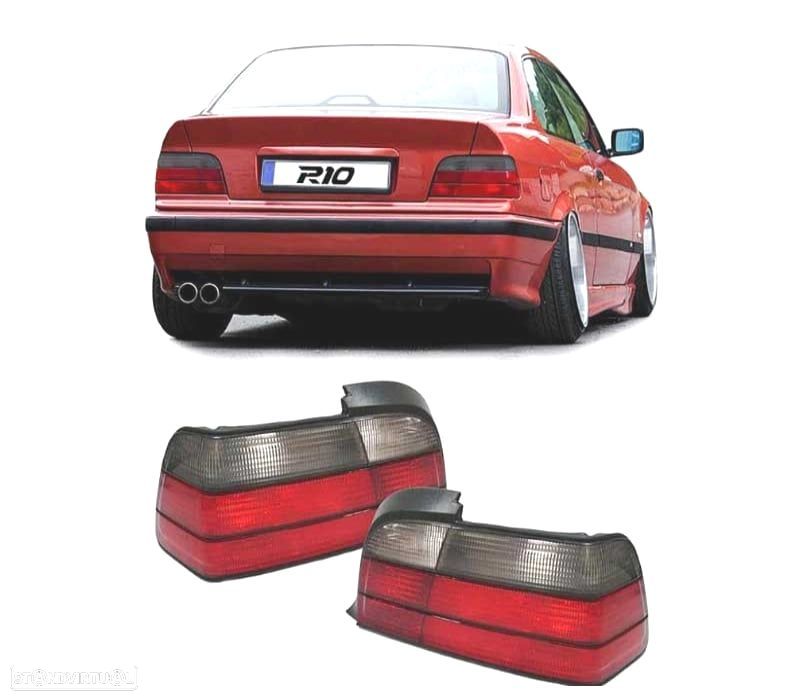 FAROLINS TRASEIROS E36 90-97 CINZA VERMELHO LOOK M3 - 1
