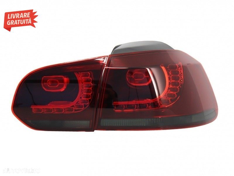 Faruri LED VW Golf 6 VI (2008-2013) Golf 7 3D Design Red Strip GTI LED Dinamic cu - livrare gratuita - 10