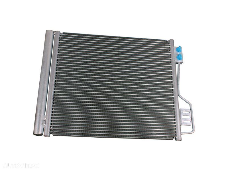Condensator climatizare Smart Fortwo Brabus; ForTwo CabRio (W451), 01.2008-2014, motor 1.0 T, 72 kw benzina, cutie automata, full aluminiu brazat, 450(415)x385x12 mm, cu uscator si filtru integrat - 1