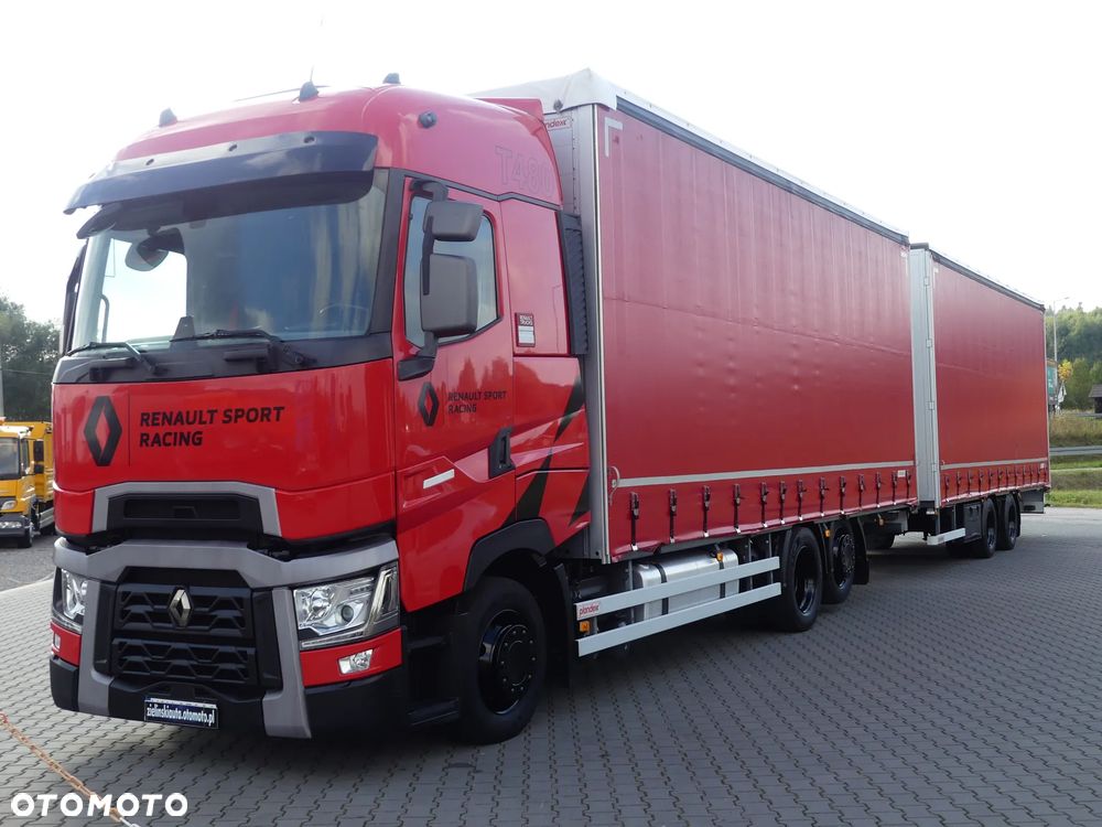 Renault T480 6x2 / ZESTAW PRZEJAZDOWY / FIRANKA / SUPER STAN / - 1