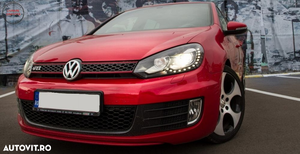 Grila Centrala VW Golf 6 VI (2008-2012) Golf 7 U Design cu Red Strip GTI LED dinam- livrare gratuita - 18