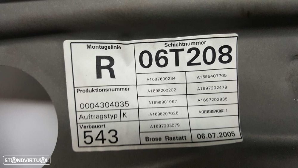 ELEVADOR FRENTE DIREITO MERCEDES CLASE B (W245) 200 CDI (245.208) - 3