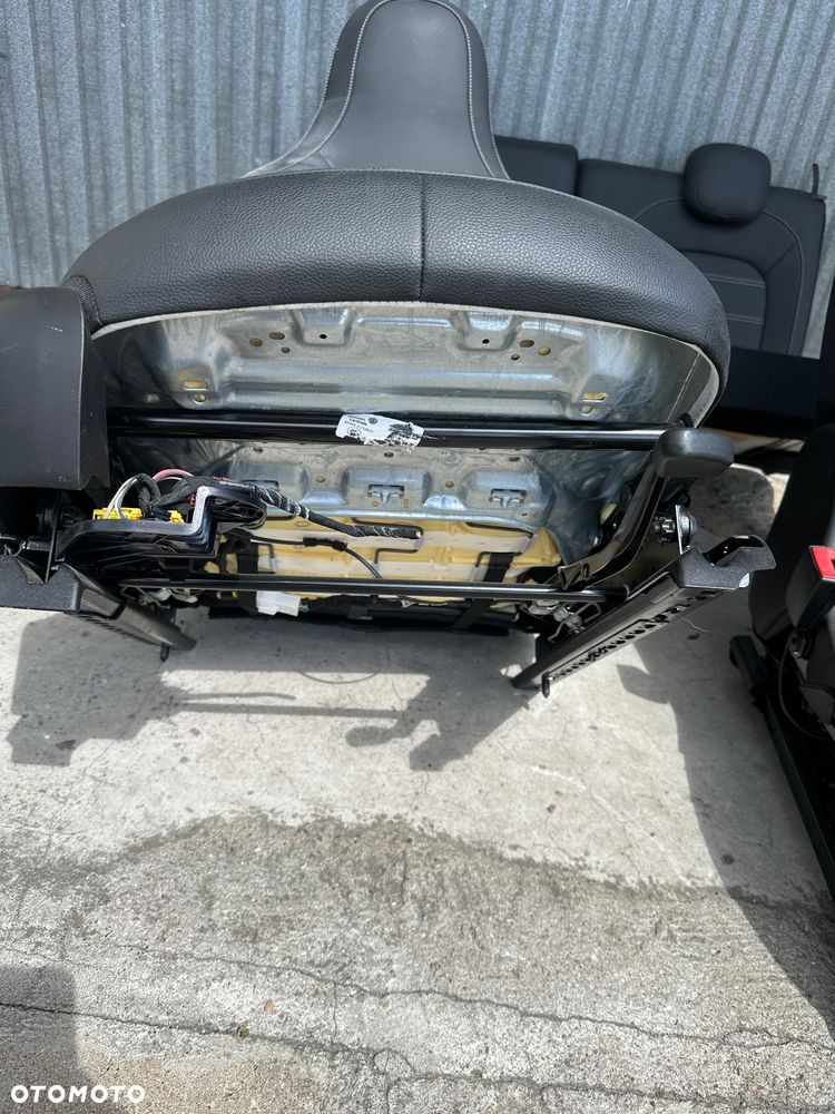 Smart 453 twingo 3  fotel grzany skórzany biała  nić  oparcie iso fix air bag grzany kanapa tył - 7