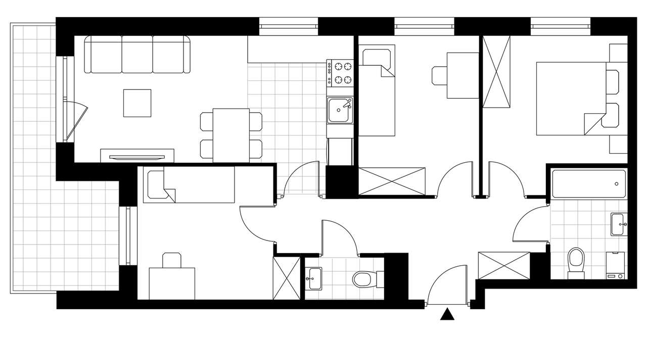 4-pokojowe mieszkanie 62m2 + balkon - Pełny obrazek: 4/7