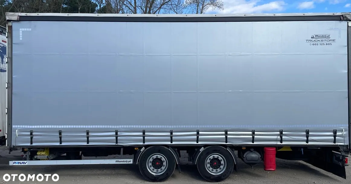 DAF XF480 SUPER SPACE CAB 6x2 JUMBO OŚ PODNOSZONA AUTOMAT SPOJLERY STANDKLIMA 2xALUTANK SKÓRA LED FIRANKA DŁ:7.40m + PRZYCZEPA PANAV TANDEM FIRANKA DŁ:8.20m SAF ZESTAW PRZESTRZENNY PRZEJAZDOWY 120m3 NOWE PLANDEKI !!!! EURO 6 2021 - 14