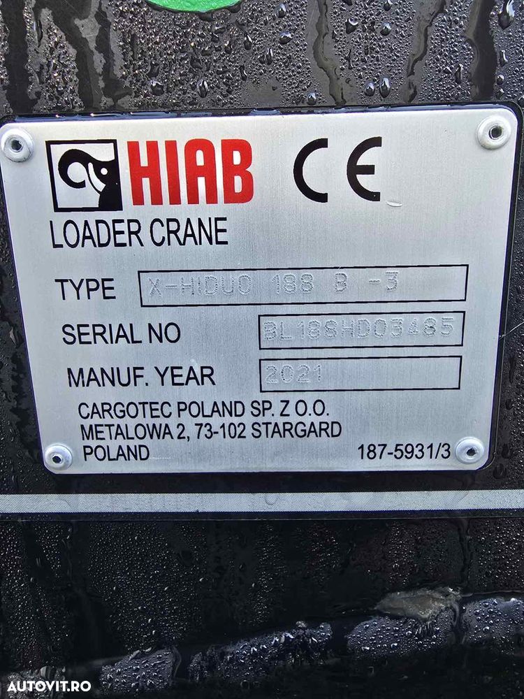 DAF CF 410, Macara HIAB X-HIDUO 188, 6x4, 2022 - 18