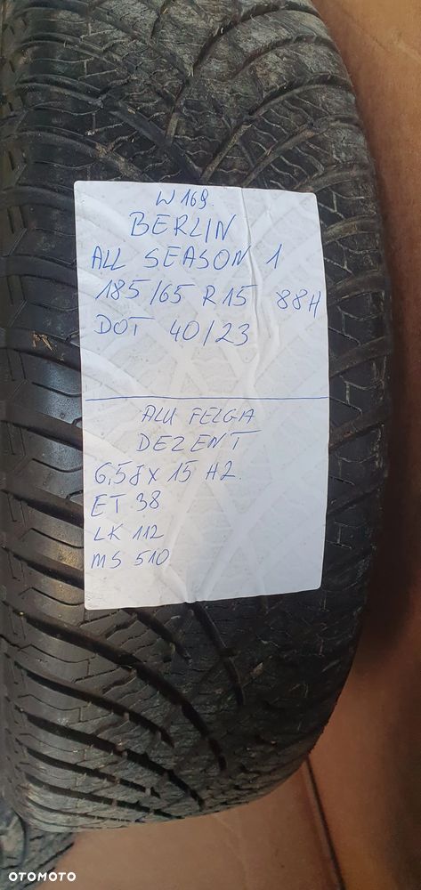 Alufelgi z oponami alusy felgi aluminiowe Dezent V DARK 5x112 ET38 6.5J 185/65 R15 Mercedes A-Klasa W169 - 15