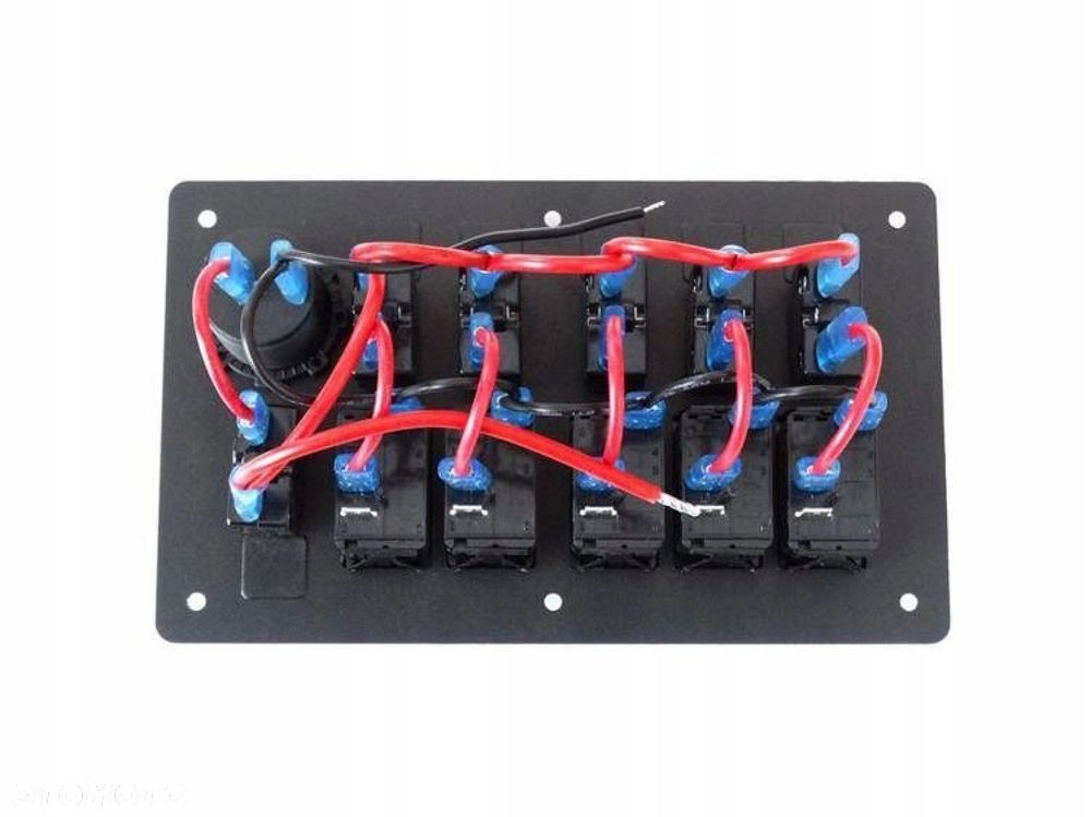 Panel przełączników ALU, ON-OFFx5, 1xGZ, BA 3x5A 2x10A 1x15A drift off-road - 3