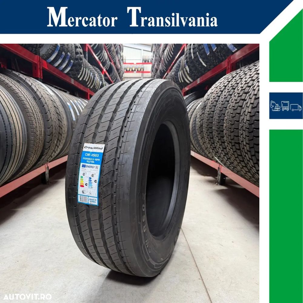 Anvelopa NOUA M+S* Regional 315/60R22.5 Crosswind CW-RS03 152/148L - D, B, A, 69dB Directie - 1