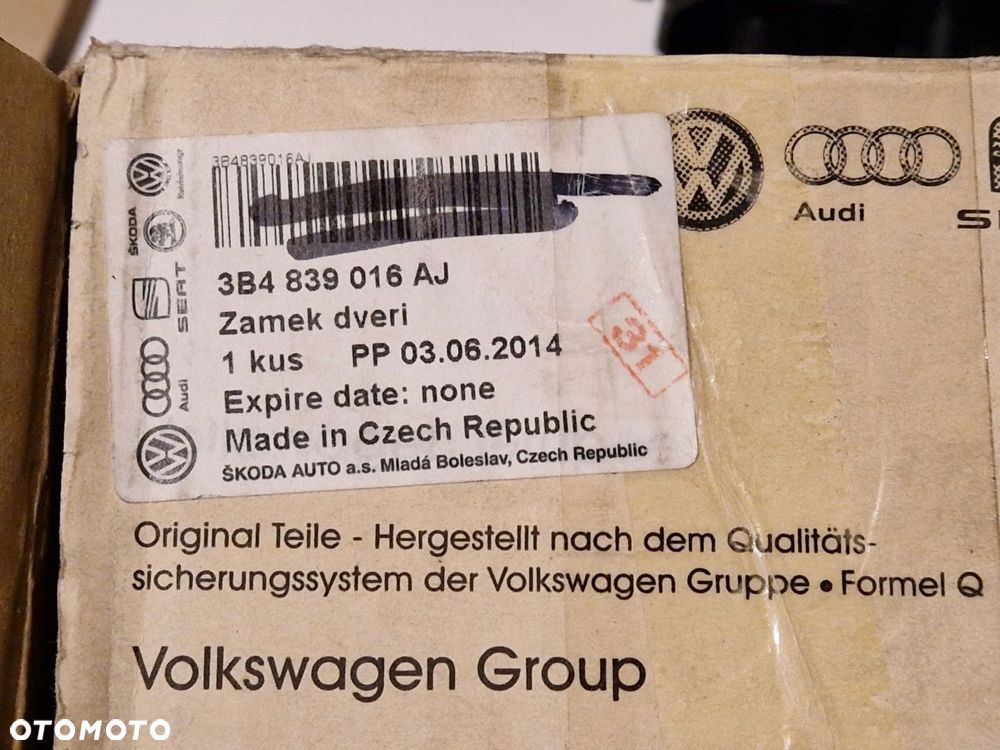 VW PASSAT POLO CADDY GOLF LEON Zamek drzwi prawy TYŁ 3B4839016AJ NOWY OE - 3