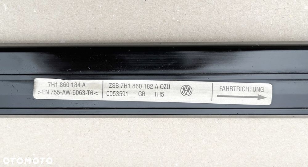 LISTWY DACHOWE RELINGI PROWADNICE VW T5 LIFT T6 KRÓTKI STANDARDOWY CARAVELLE MULTIVAN TRANSPORTER 7H1860181A 7H1860182A - 7