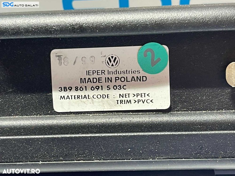 Plasa Separatoare Rulou Portbagaj Volkswagen Passat B5 1997 - 2001 Cod 3B9861691S [L6387] - 8