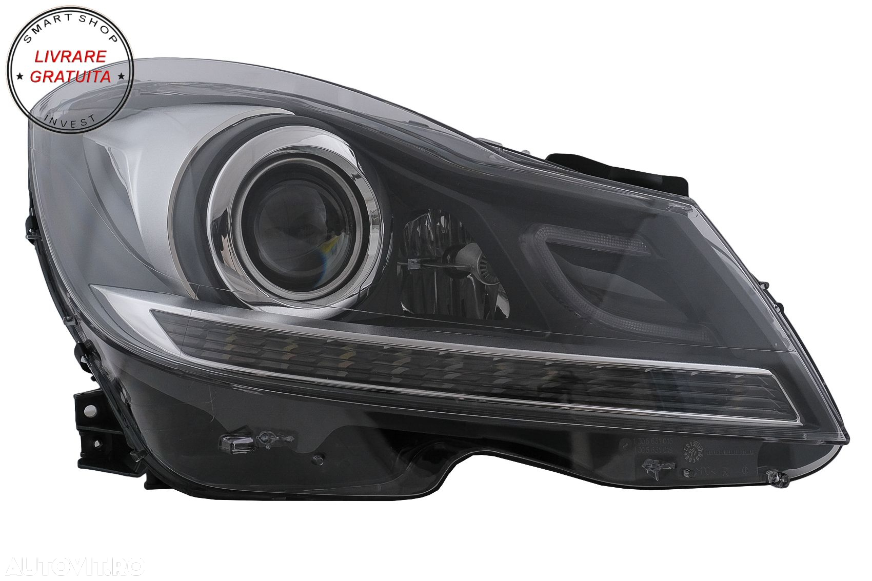 Faruri LED DRL Mercedes C-Class W204 S204 Facelift (2011-2014) Negru Semnal Dinami- livrare gratuita - 19